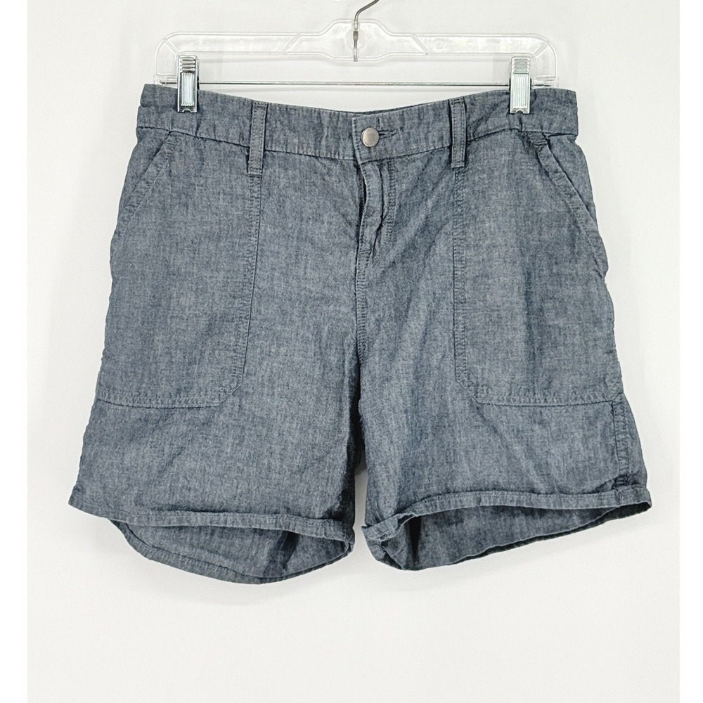 Vince Nautical Fisherman Womens Blue Chambray Cotton Shorts 29 Adjustable Coasta